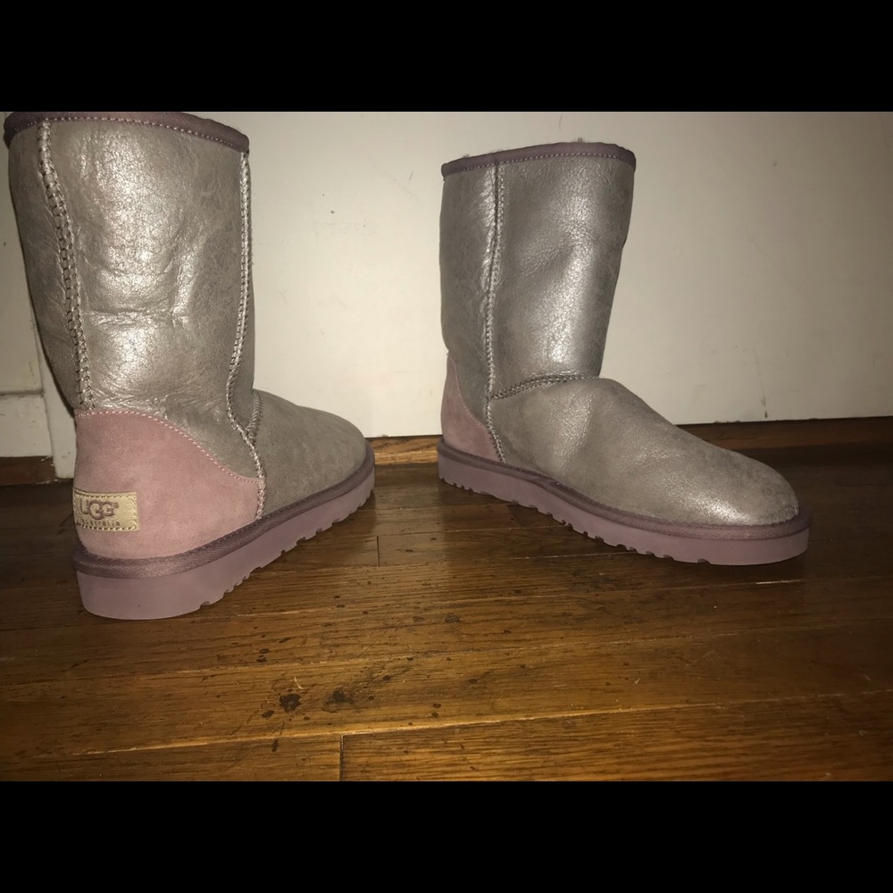 Metallic pink UGG boots